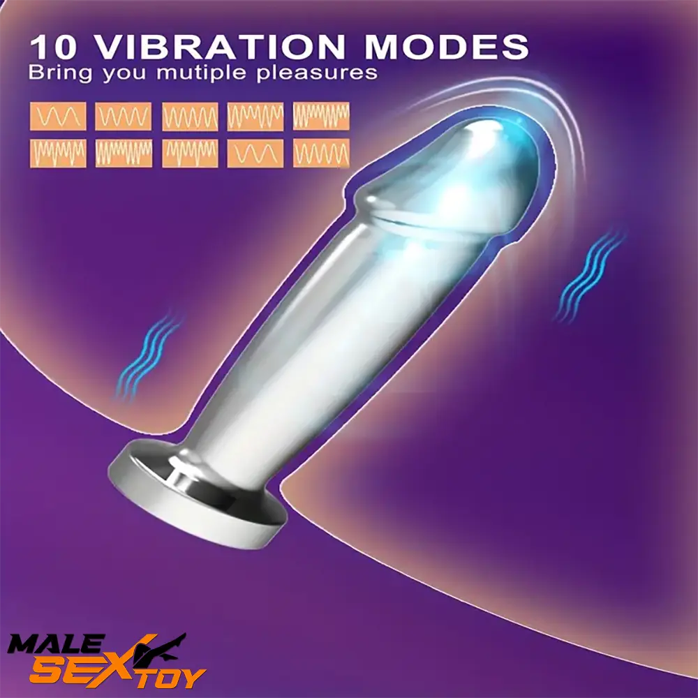 4.52in Stainless Steel Vibrating App Remote Control Dildo For Women Male Sex Toy
