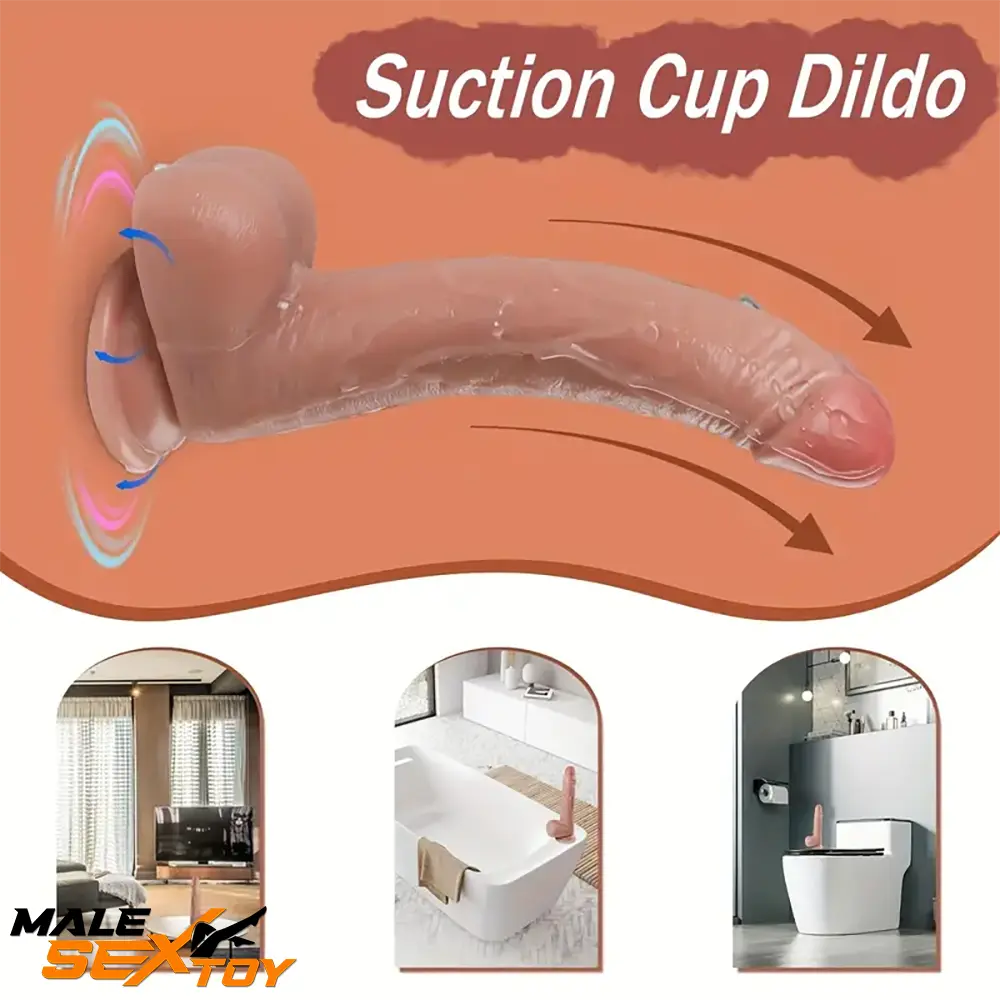 8.7in Soft Real Silicone Big Dildo For G Spot Women Pleasure Lovers Male Sex Toy
