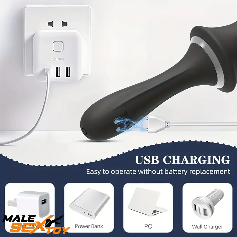 9.65in Silicone Soft Vibrating Spiked Dildo With Handle For G-spot Male Sex Toy