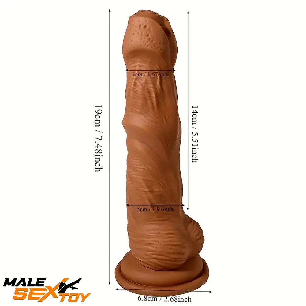 6.22in 7.48in 8.66in Silicone Soft Uncut Meat Dildo For G-spot Sex Male Sex Toy