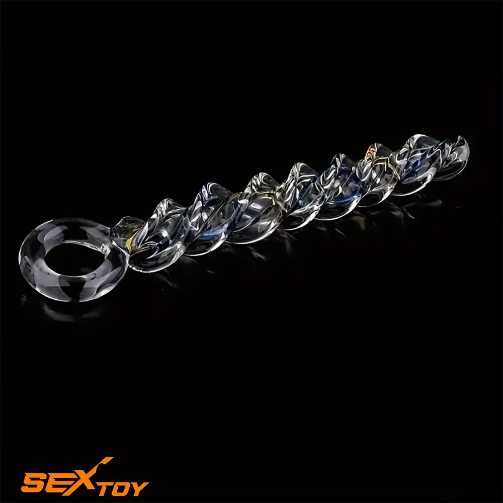 8.66in Spiral Texture Glass Dildo For Women Men Anal Vaginal Love Male Sex Toy
