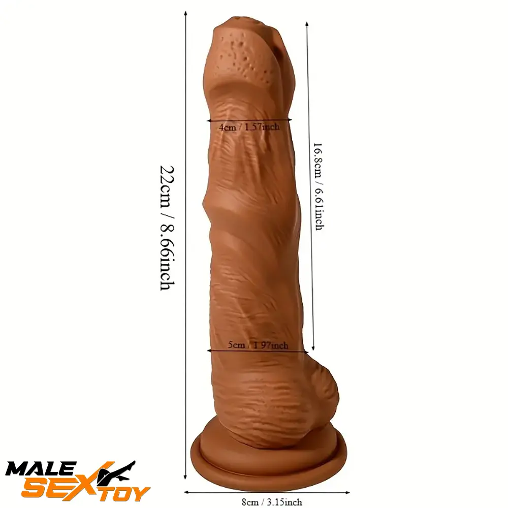 6.22in 7.48in 8.66in Silicone Soft Uncut Meat Dildo For G-spot Sex Male Sex Toy