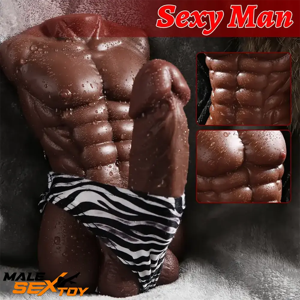 5in Realistic Silicone Soft Dildo With 1.5lb Riding Muscle Sex Torso Male Sex Toy