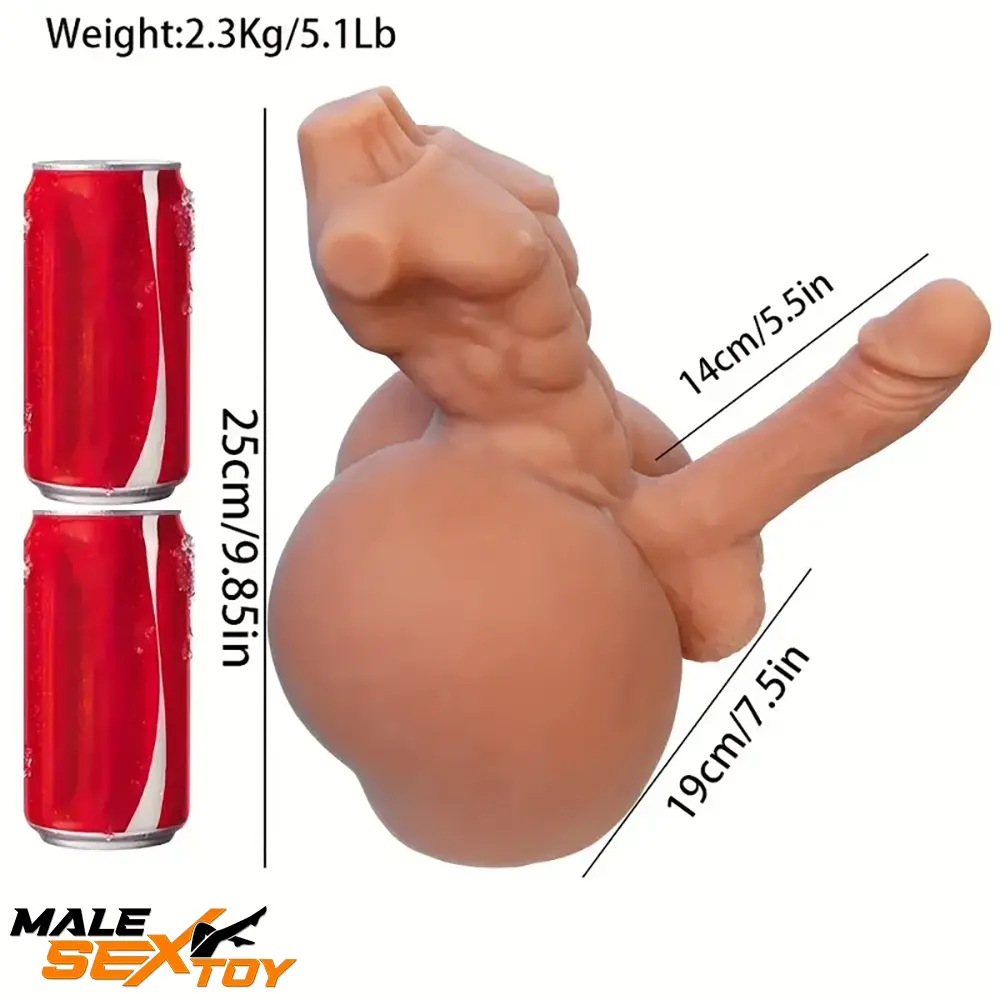 5.5in Real Riding Silicone Flexible Dildo With 5.1lb BBW Sex Doll Torso Male Sex Toy