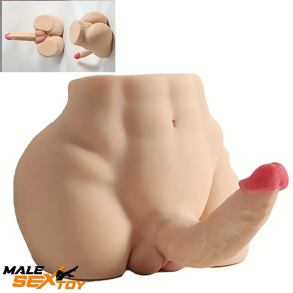 5.12in Real Silicone Riding Flexible Dildo With 8.5lb Sex Doll Torso Male Sex Toy