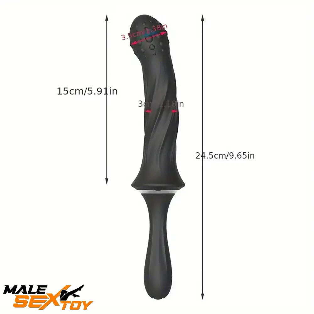 9.65in Silicone Soft Vibrating Spiked Dildo With Handle For G-spot Male Sex Toy
