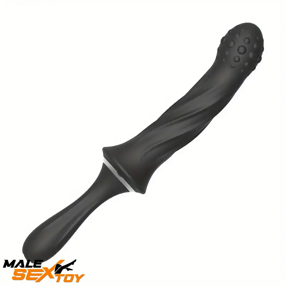 9.65in Silicone Soft Vibrating Spiked Dildo With Handle For G-spot Male Sex Toy