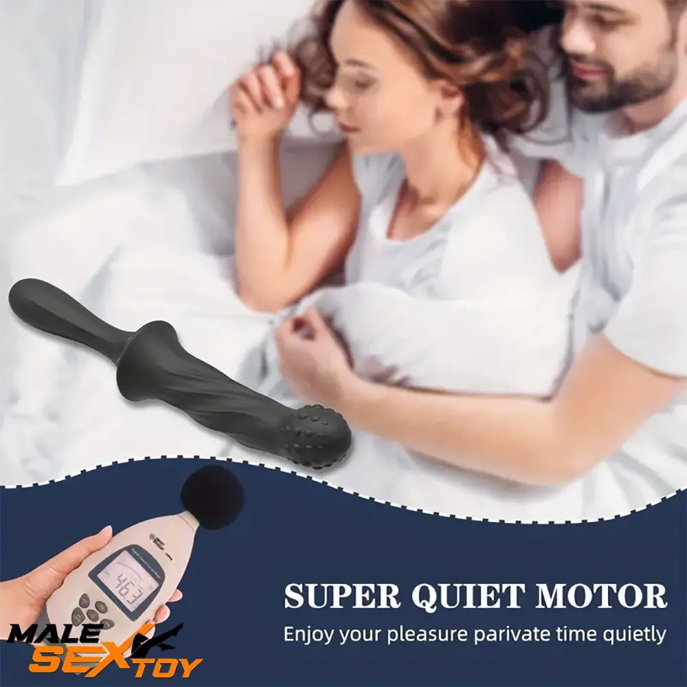 9.65in Silicone Soft Vibrating Spiked Dildo With Handle For G-spot Male Sex Toy
