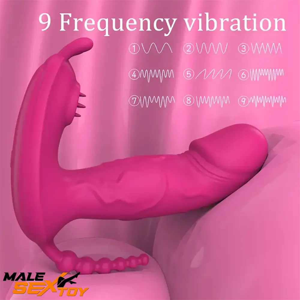 4.8in Small App Controlled Wearable Vibrating Tapping Electric Dildo Male Sex Toy