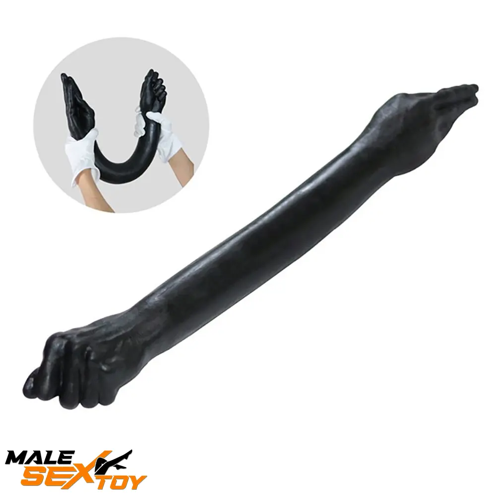 25.59in Fantasy Silicone Soft Huge Long Black Hand Fist Penis Dildo Male Sex Toy