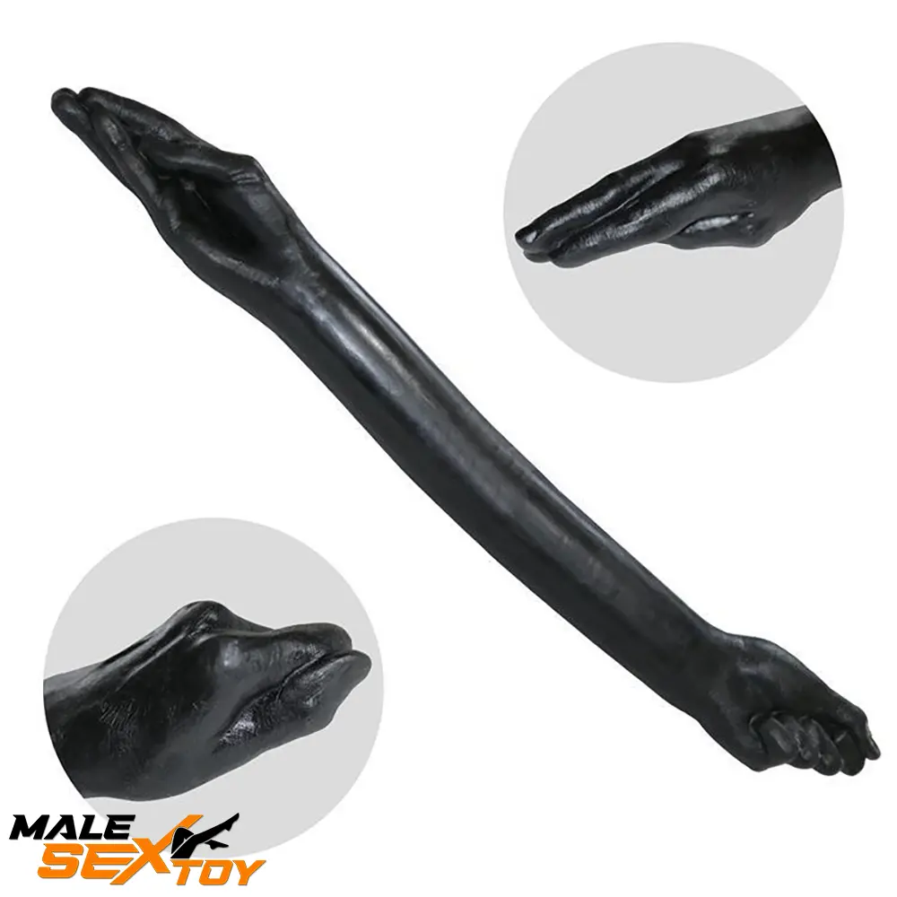 25.59in Fantasy Silicone Soft Huge Long Black Hand Fist Penis Dildo Male Sex Toy