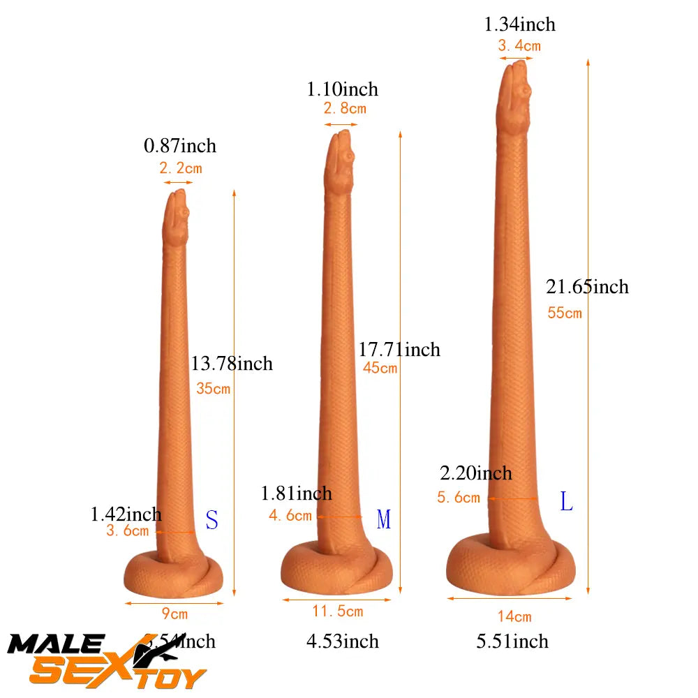 13.78in 17.72in 21.65in Long Huge Silicone Soft Snake Animal Dildo Male Sex Toy