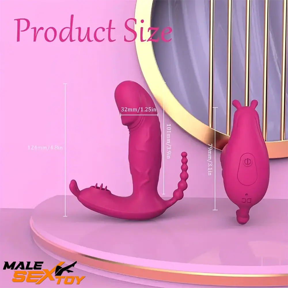 4.8in Small App Controlled Wearable Vibrating Tapping Electric Dildo Male Sex Toy