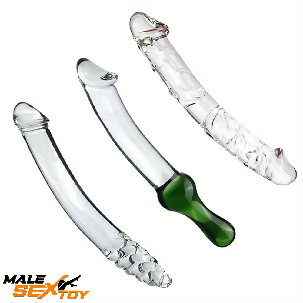 6.49in 8.26in Glass Dual Heads Dildo For Female Vaginal Stimulation Male Sex Toy
