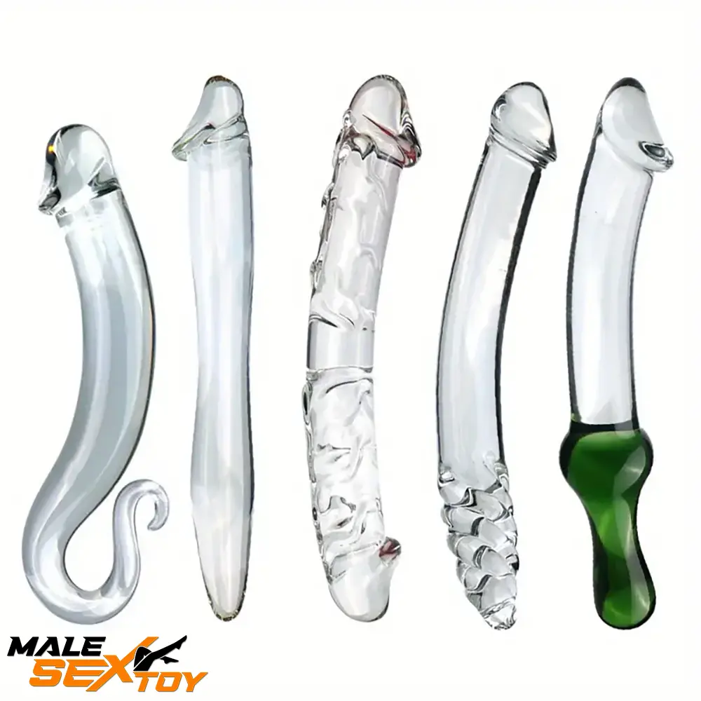 6.49in 8.26in Glass Dual Heads Dildo For Female Vaginal Stimulation Male Sex Toy