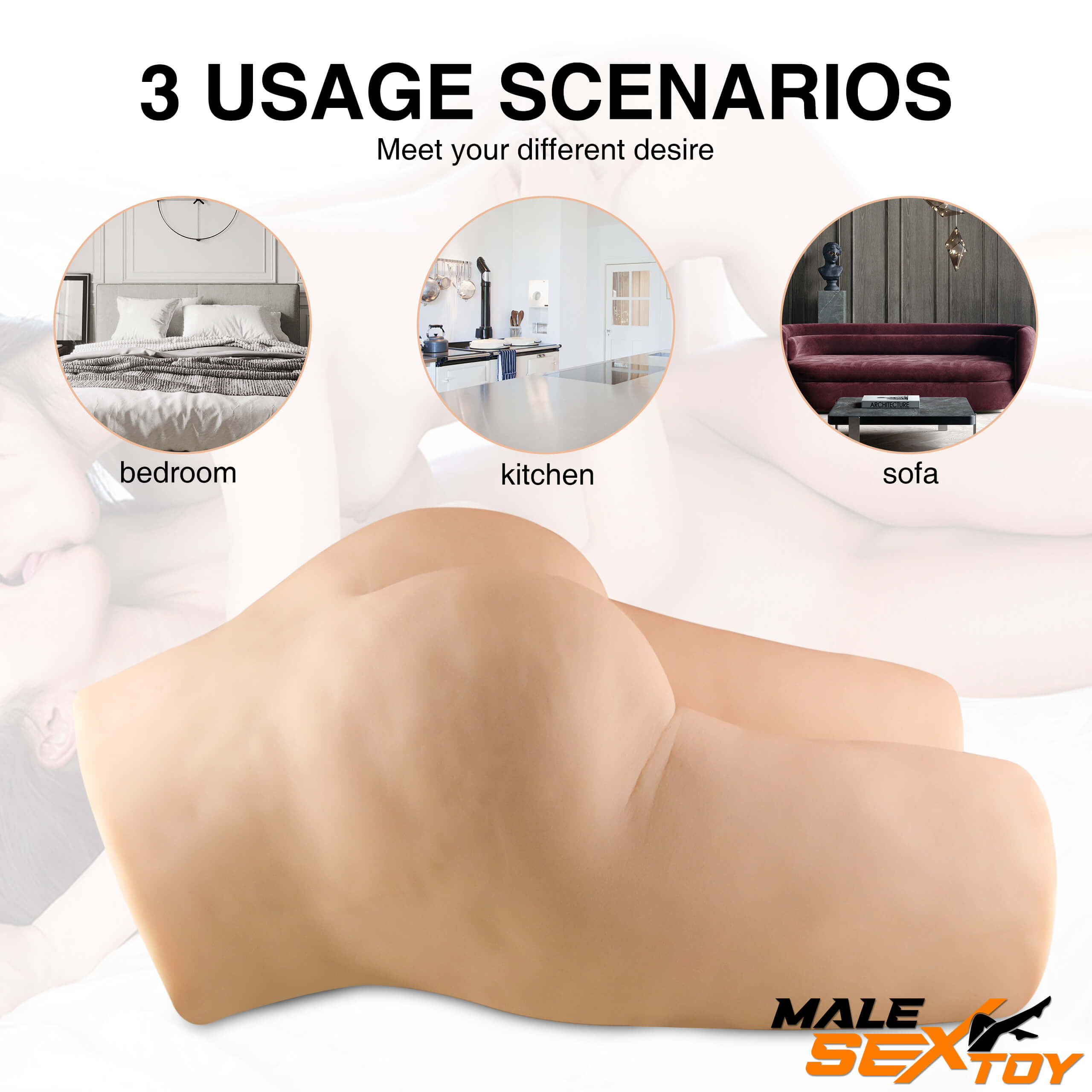 22.05lb Dual Channels Male Masturbation Sex Torso With Legs Male sex toy