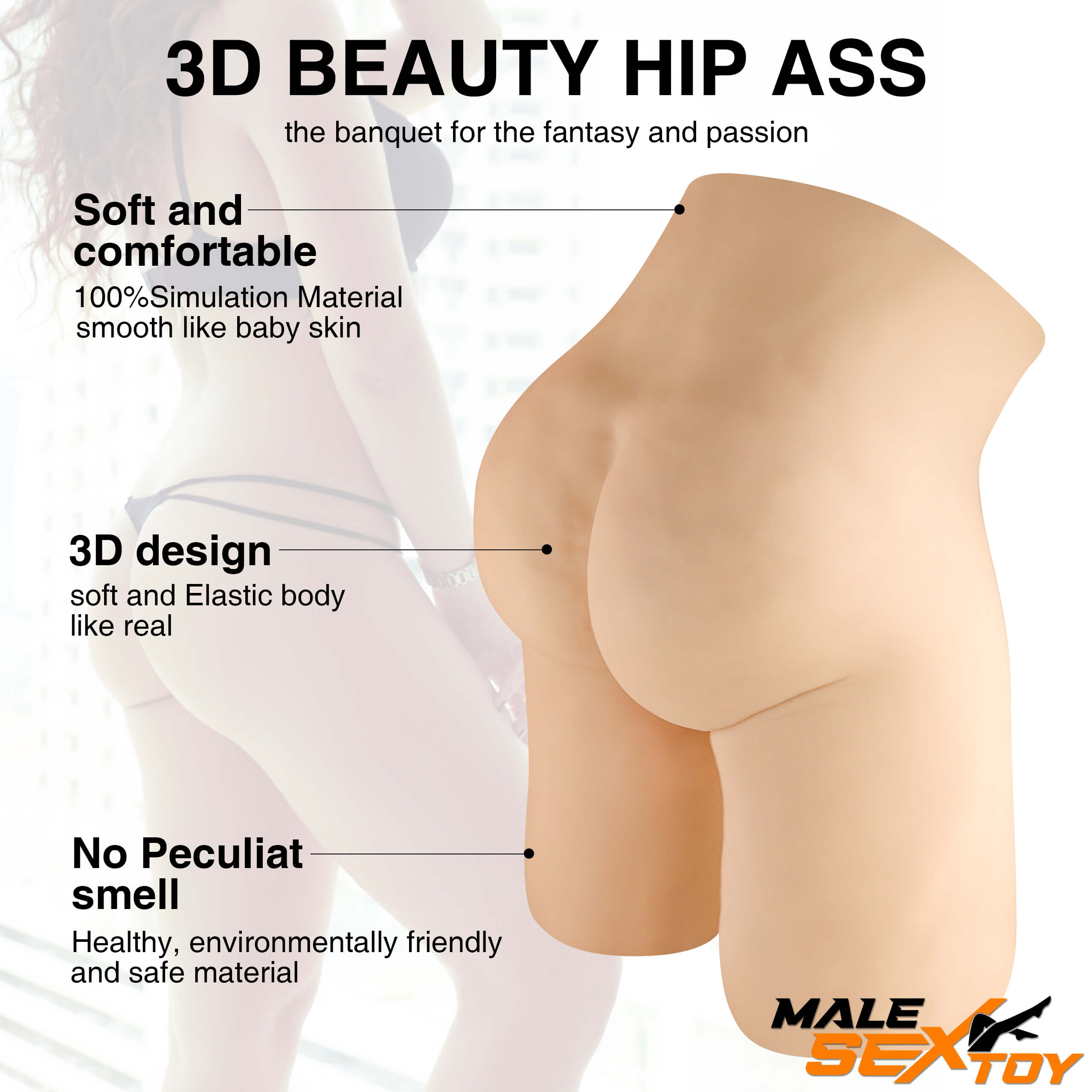 22.05lb Dual Channels Male Masturbation Sex Torso With Legs Male sex toy