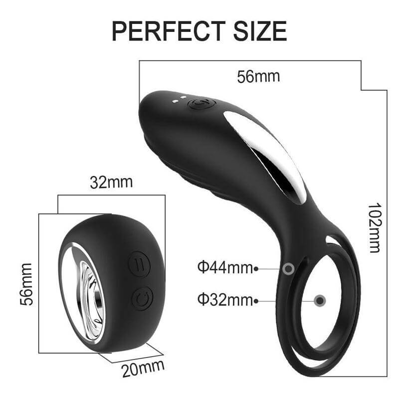 High Quality Two Rings Vibrating Remote Control Cock Ring Male sex toy