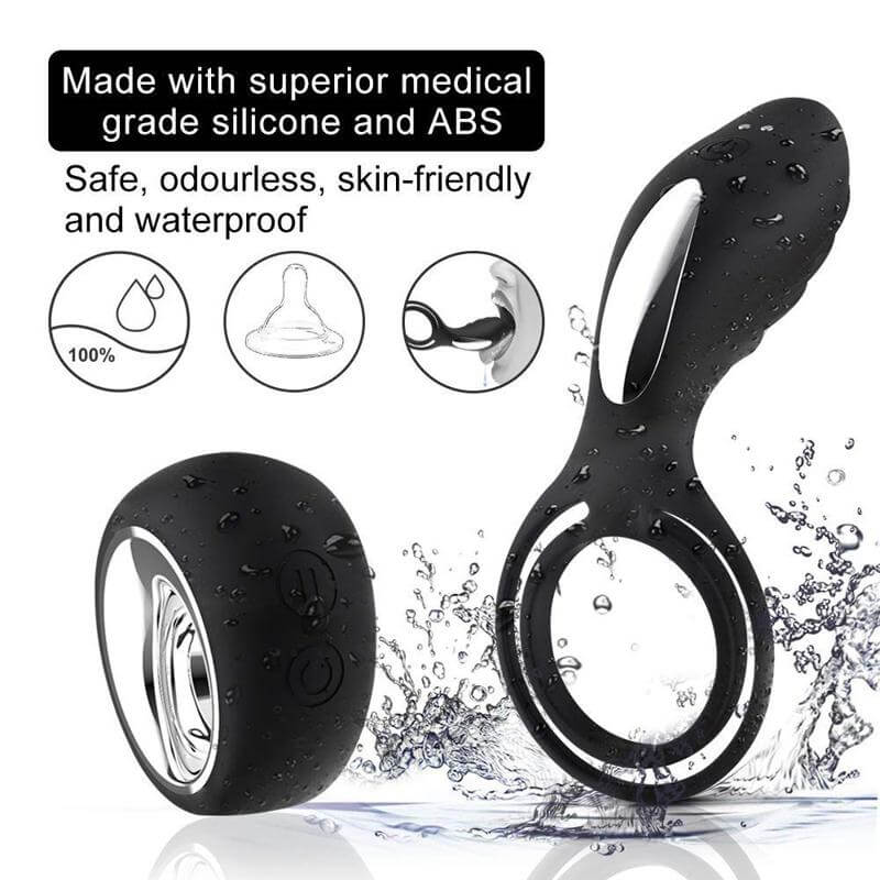 High Quality Two Rings Vibrating Remote Control Cock Ring Male sex toy