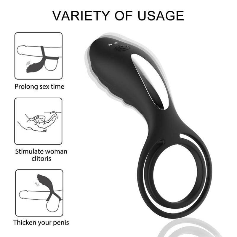 High Quality Two Rings Vibrating Remote Control Cock Ring Male sex toy