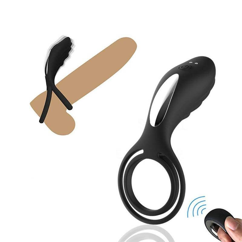High Quality Two Rings Vibrating Remote Control Cock Ring Male sex toy