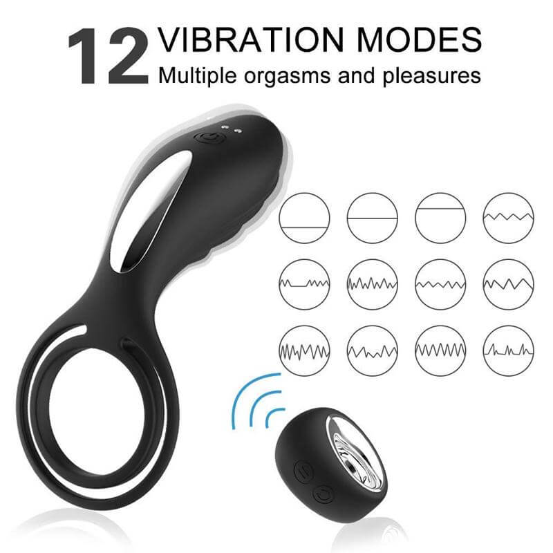High Quality Two Rings Vibrating Remote Control Cock Ring Male sex toy