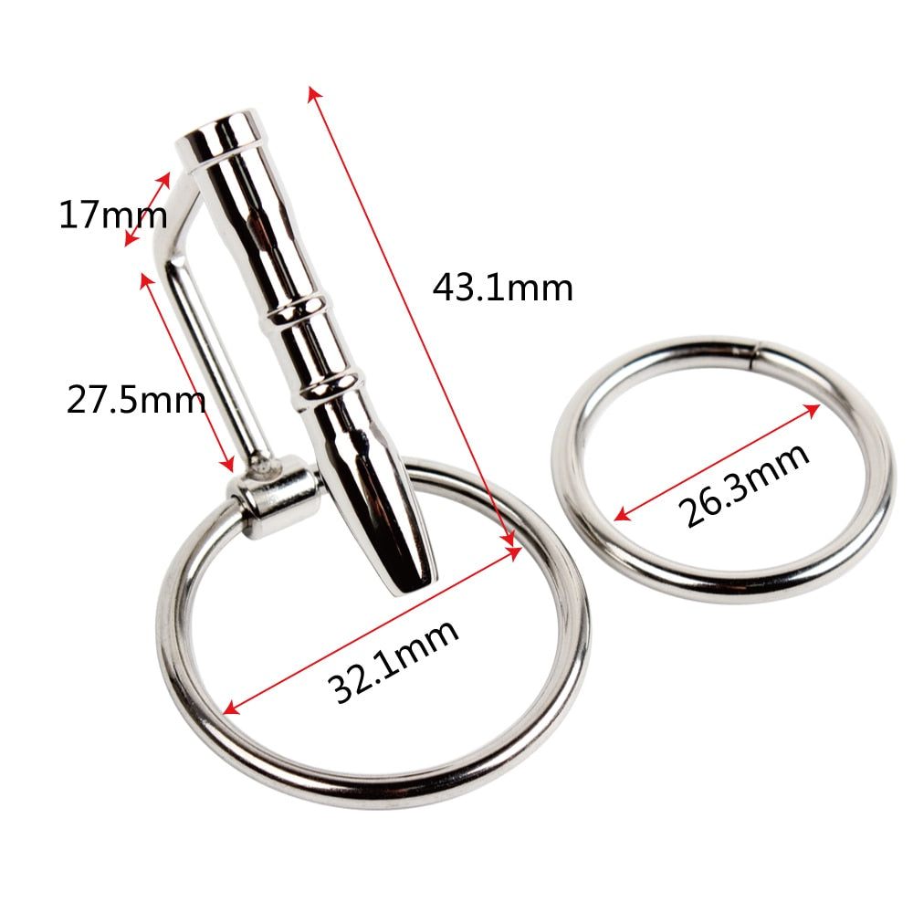 Stainless Steel Urethral Sound Prince Albert Wand Penis Stopper Male sex toy