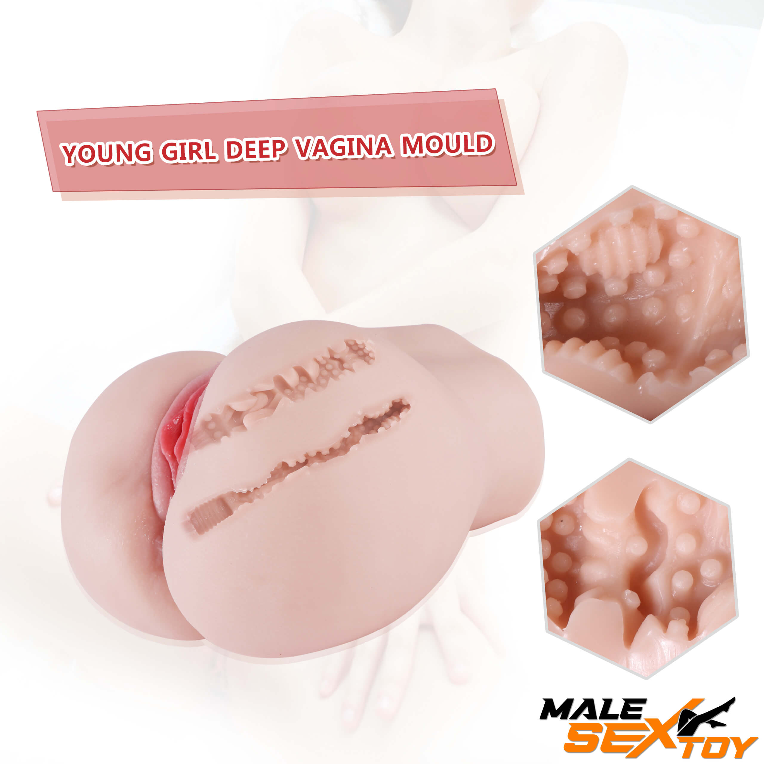 5.52lb Dual Channels 3D Real Feeling Big Ass Sex Doll Torso Male sex toy