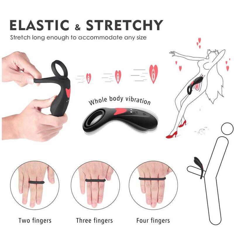 9 Patterns Vibration Remote Control Cock Ring For Men Male sex toy