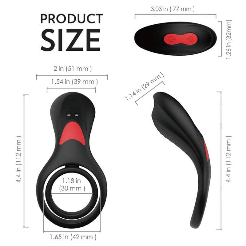 9 Patterns Vibration Remote Control Cock Ring For Men Male sex toy
