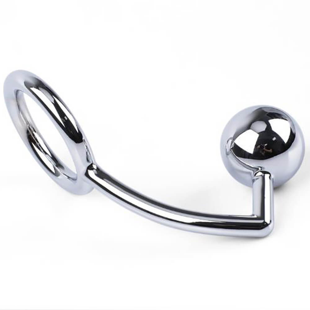 40/45/50mm Metal Anal Hook With Penis Ring Anal Plug Sex Toy Male sex toy