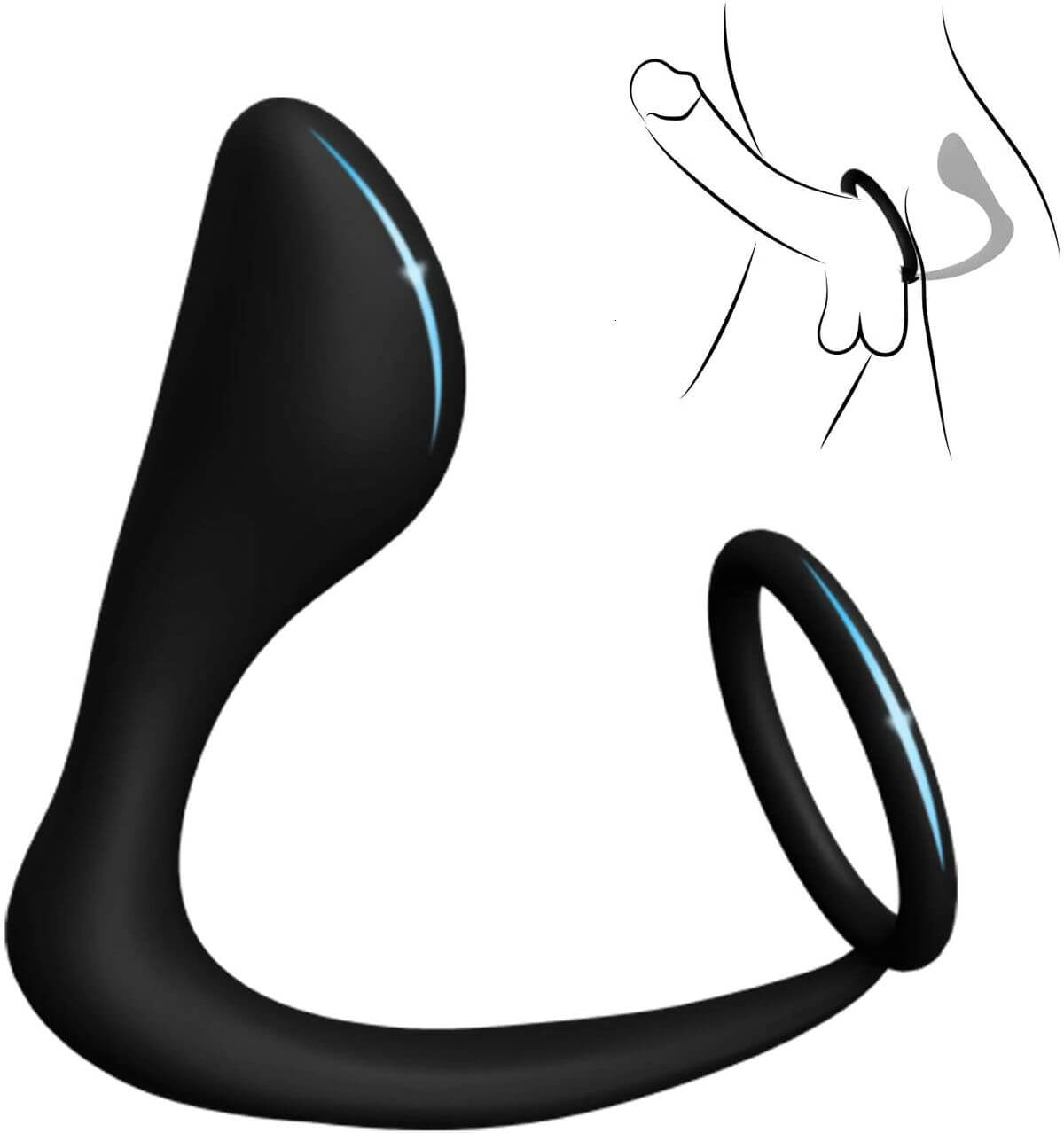2In1 Anal Plug With Penis Ring For Enhancing Ejaculating Cock Ring
