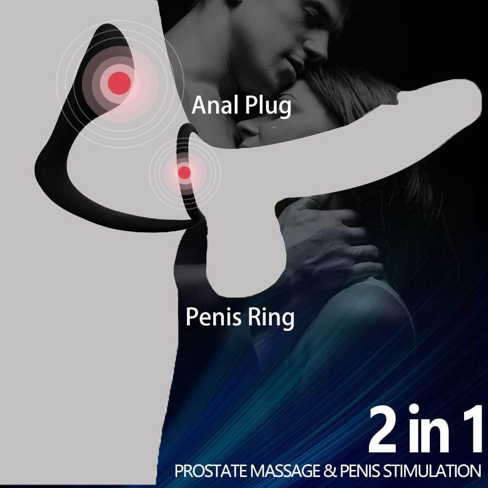 2In1 Anal Plug With Penis Ring For Enhancing Ejaculating Cock Ring