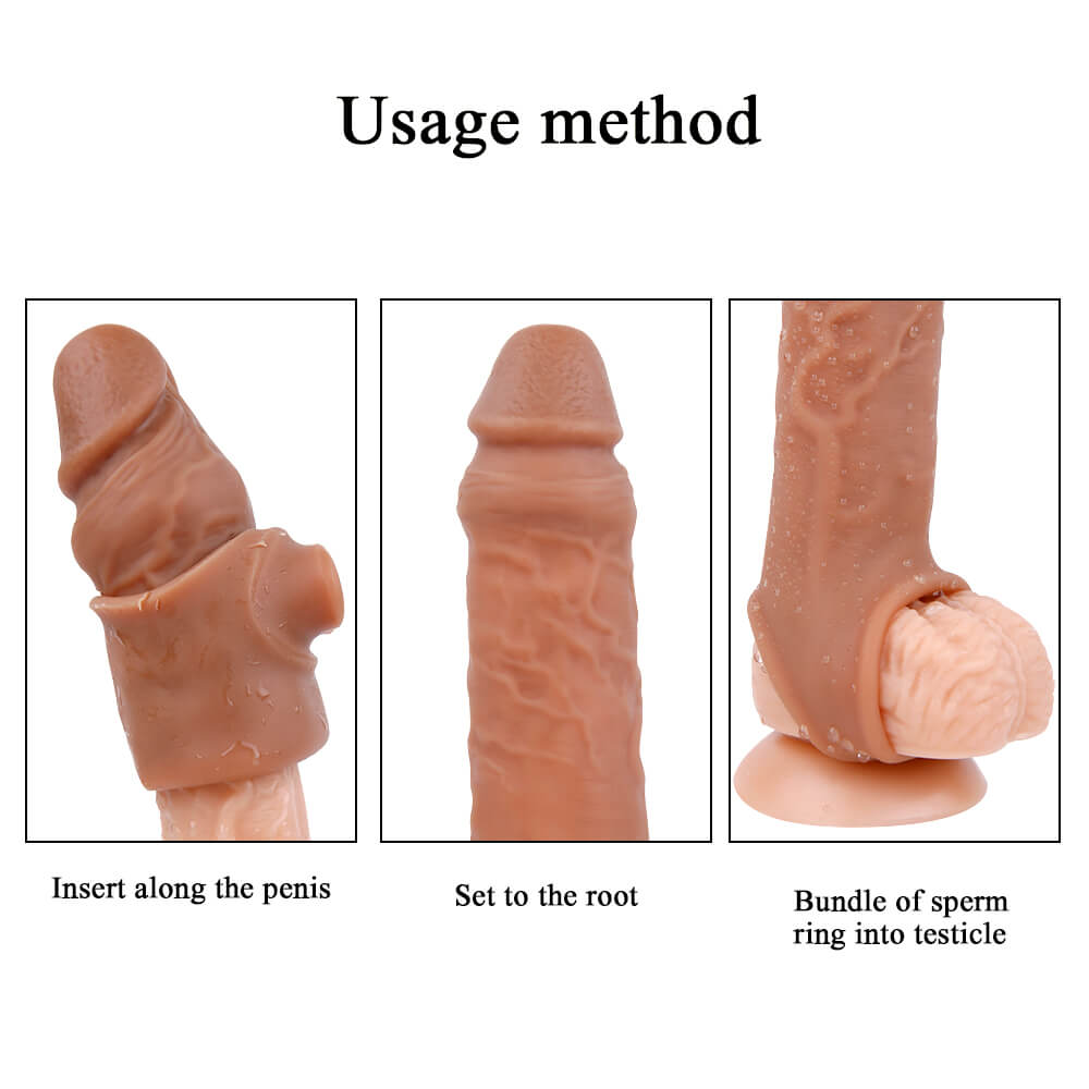 6.3in Stretchy Elastic Extended Thickened Cock Sheath Sleeve For Men Male sex toy