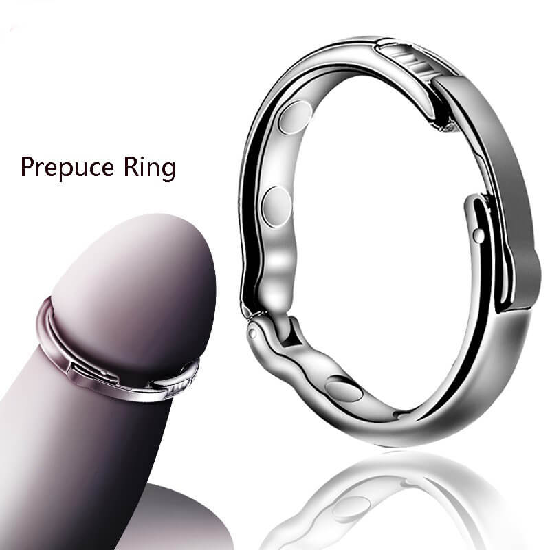 Adjustable Magnet Men Metal Cock Ring Sex Toy Prolong Ejuculation
