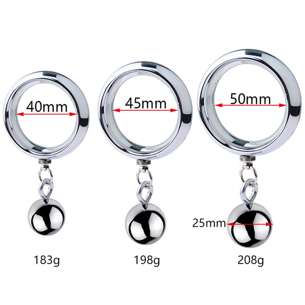 Heavy Metal Penis Stretcher Weights With Cock Ring Scrotum Pendant Male sex toy