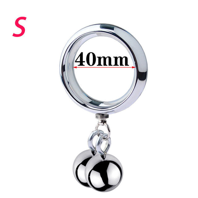 Heavy Metal Penis Stretcher Weights With Cock Ring Scrotum Pendant Male sex toy