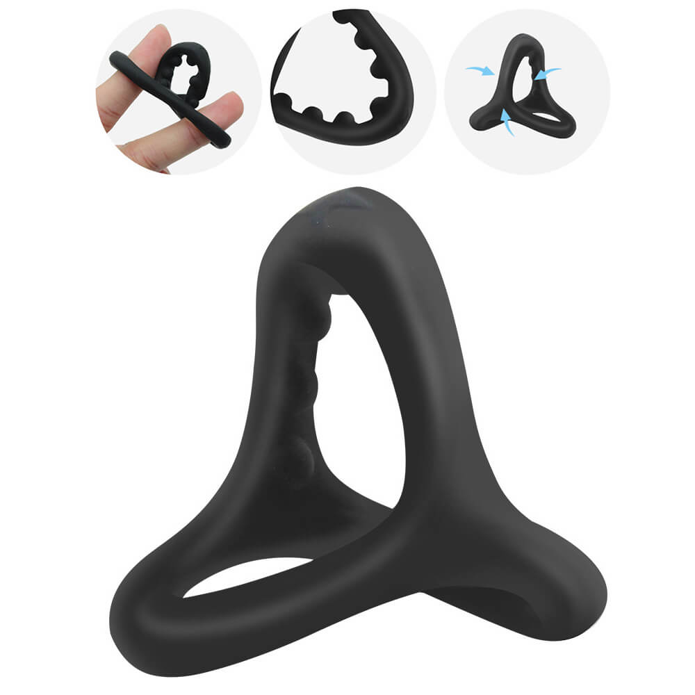 Silicone Triple Cock Ring Delay Ejaculation Ball Stretcher Male Sex Toy Male sex toy