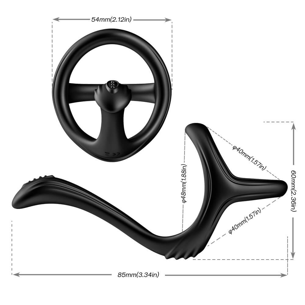 Ergonomic Triple Cock Ring With Butt Plug For Men Delay Ejaculation