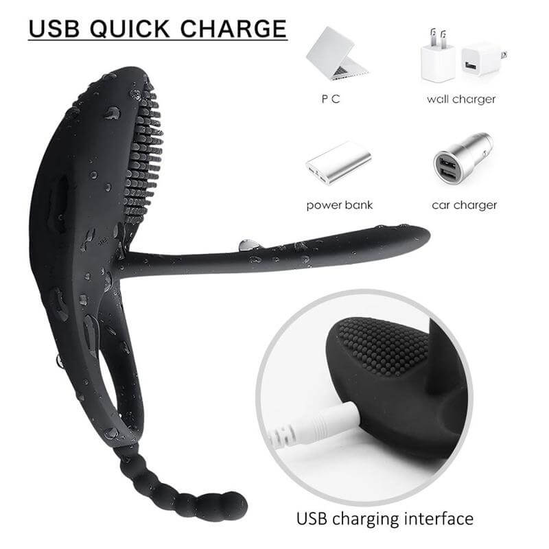 Body Safe Silicone 7 Vibrating Cock Ring For Men Women Male sex toy