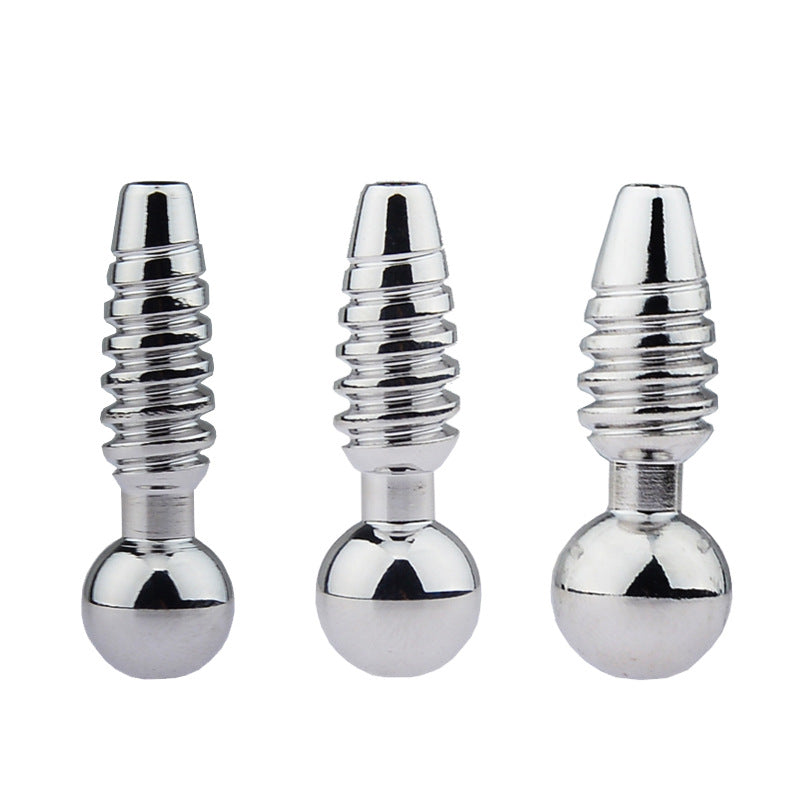 Threaded Stainless Steel Urethral Sound Dilator Male Penis Plug Cum Stopper