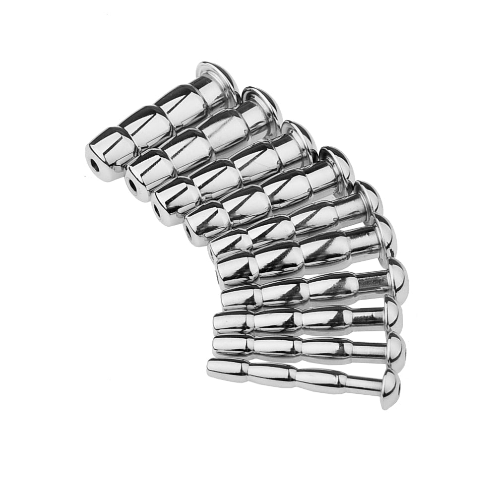 Metal Hollow Urethral Sounding Penis Plug Cum Stopper For Male Sex Male sex toy