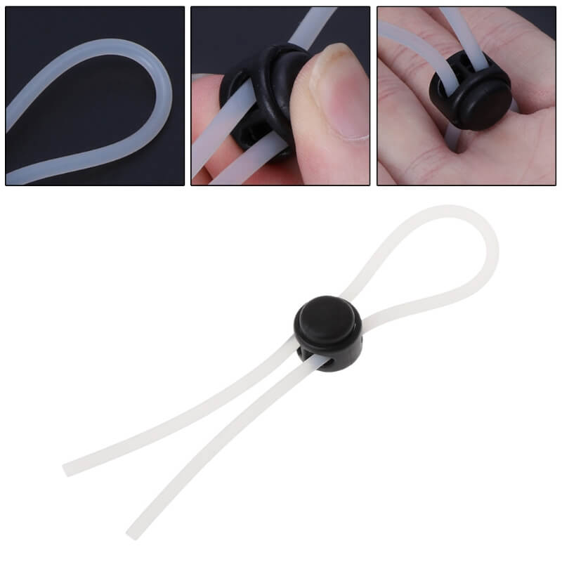 5.12 inch Adjustable Transparent Penis Ring Silicone Sex Toy for Men