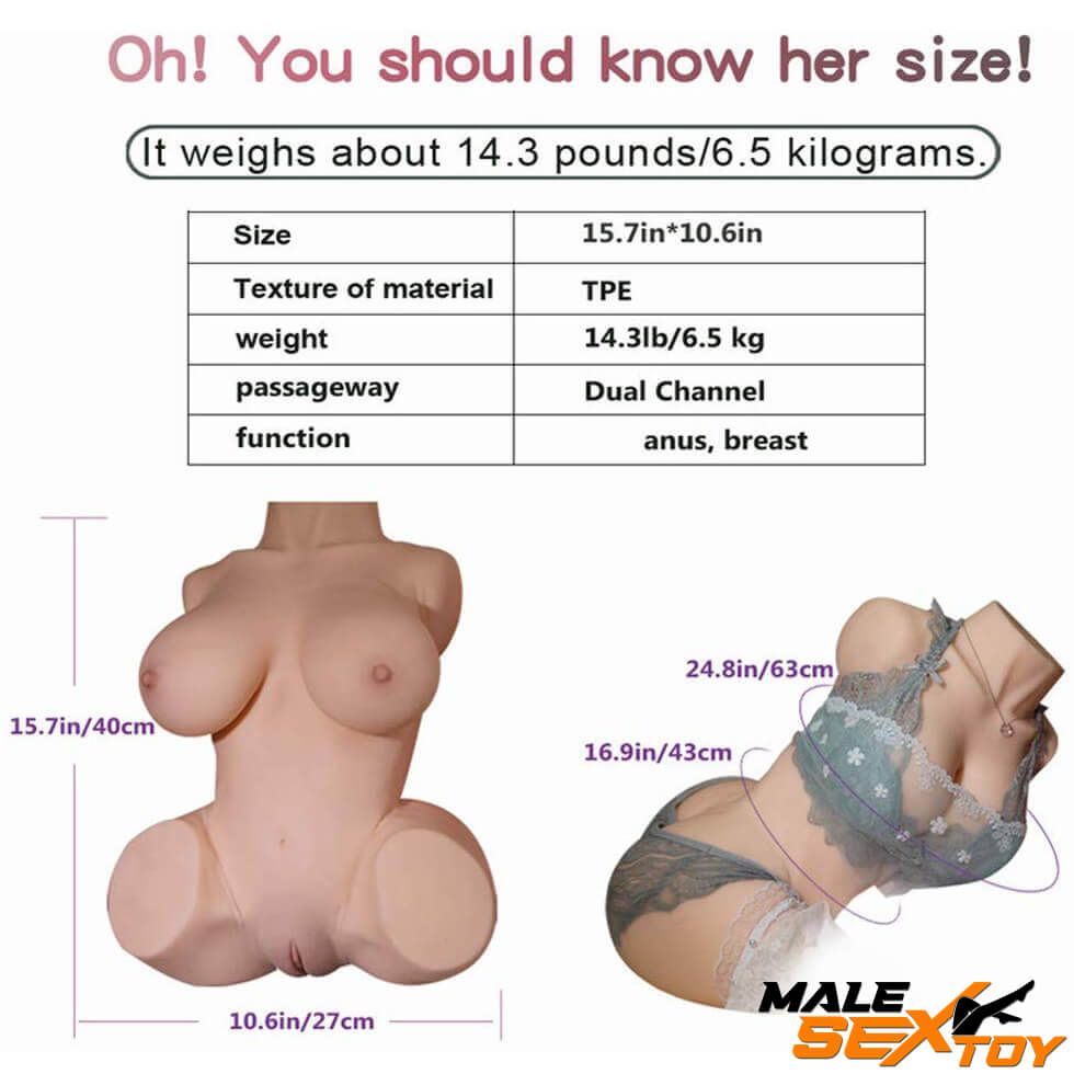 14lb Realistic Sex Toy Torso With Tits Ass And Pussy Male sex toy