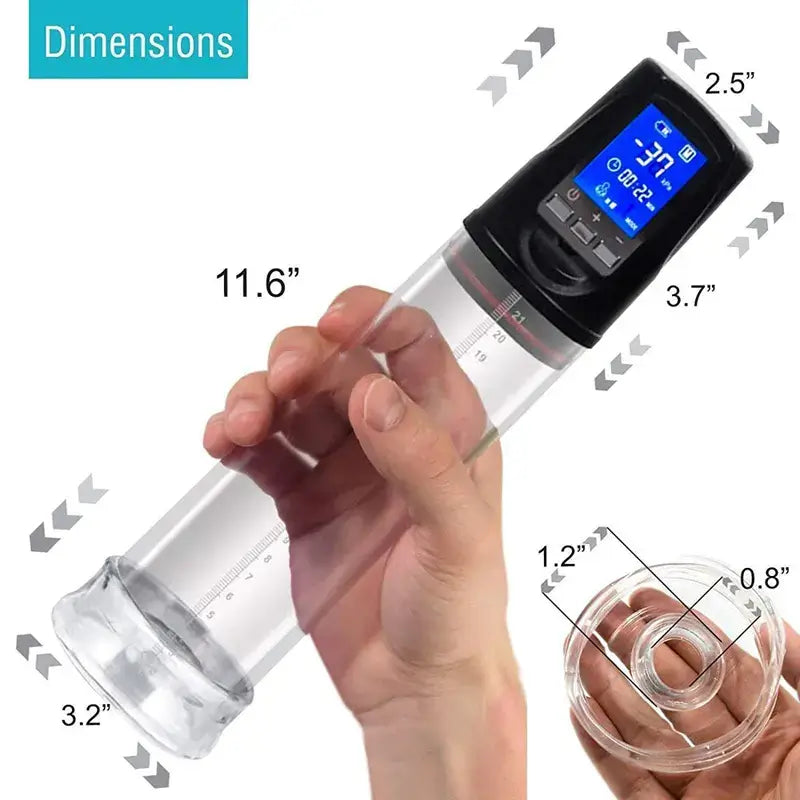 LED Display 2 Suction Modes Vacuum Penis Pump For Men Sex Toy