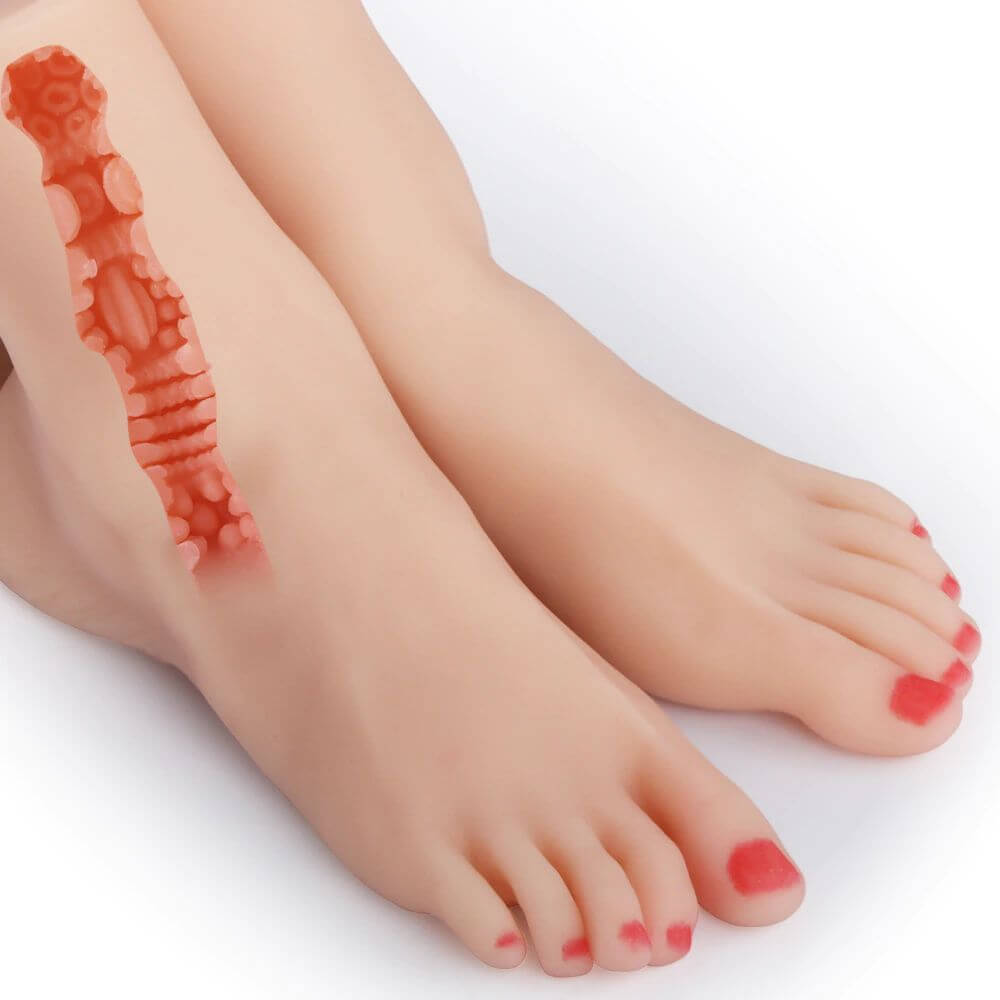 Premium Silicone Feet Fetish Pocket Pussy Realistic Vajankle Male sex toy