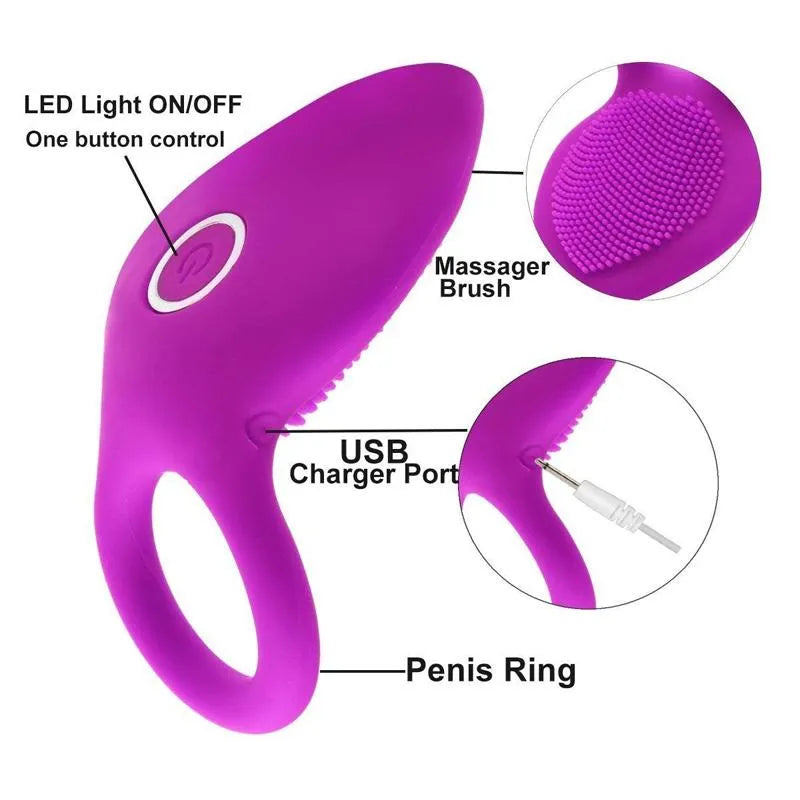 Waterproof Vibrating Cock Ring For Women Men Masturbation Stimulator Male sex toy