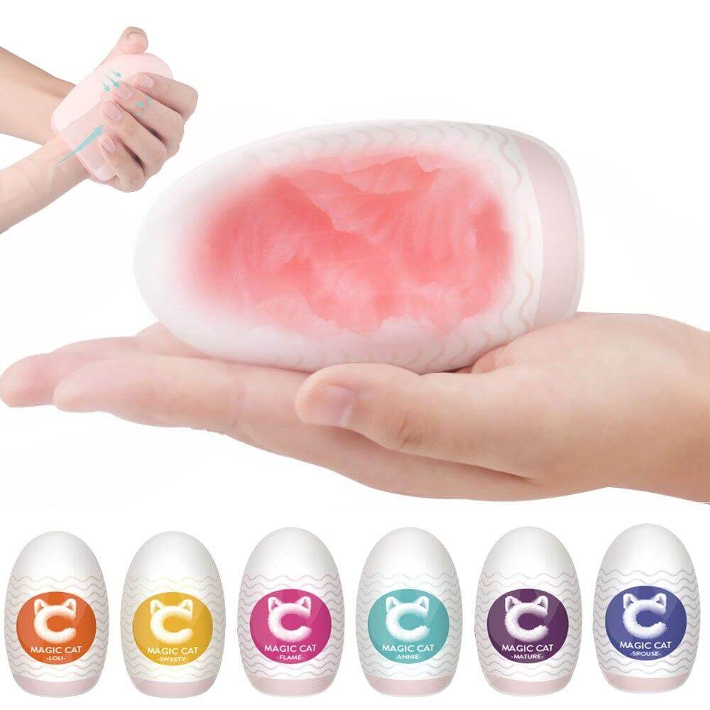 3D Textured Channels Egg Masturbator For Male Masturbation