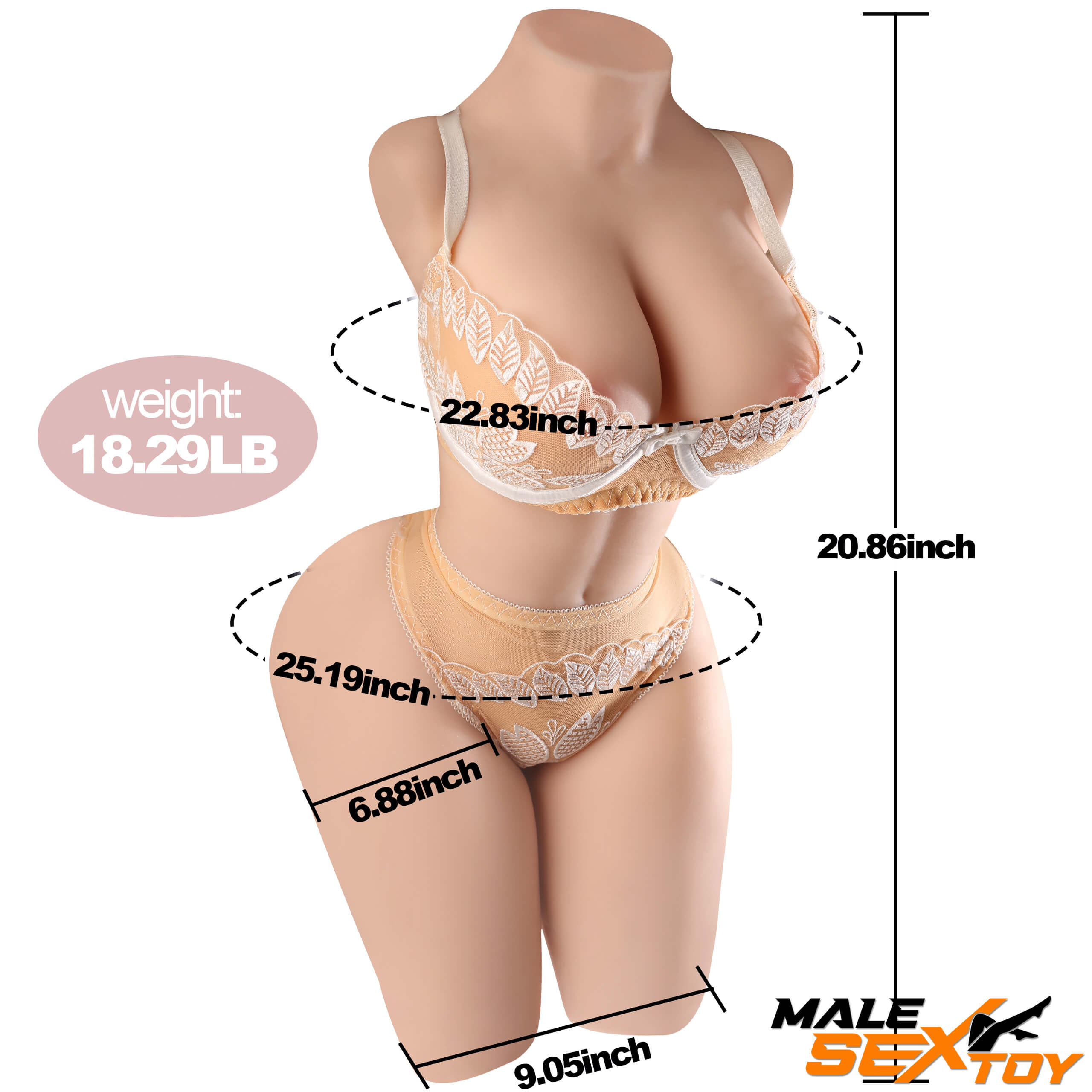 40.78lb Erotic Sex Toy Torso For Breasts Sex Men Masturbator Male sex toy