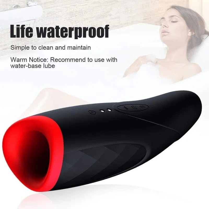 Waterproof Oral Blowjob Sex Toy Vibrating Auto Male Masturbator